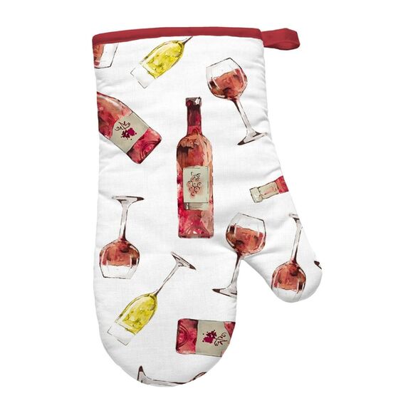 Wine Stack Sedona Kitchen Towels Oven Mitt Potholder White Red Gold 5pc Gift NEW - Picture 4 of 7